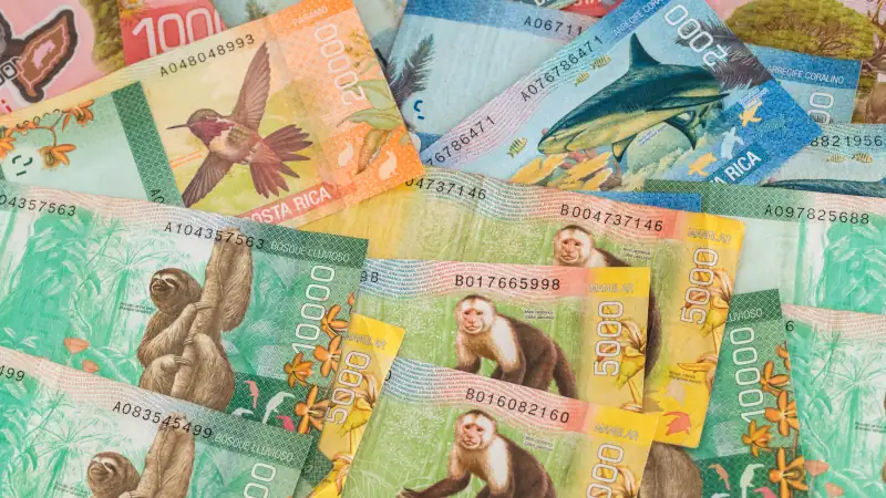 Costa rica money, colones banknotes