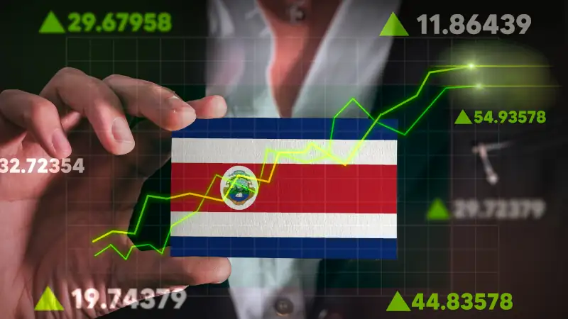 Graph growing up in Front Of Costa Rica Flag
