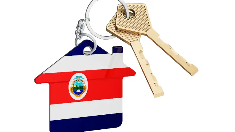 Home keychain with Costa Rican flag