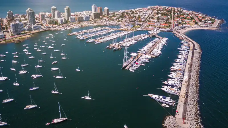 Aerial view of Marina of Punta del Este, Uruguay.