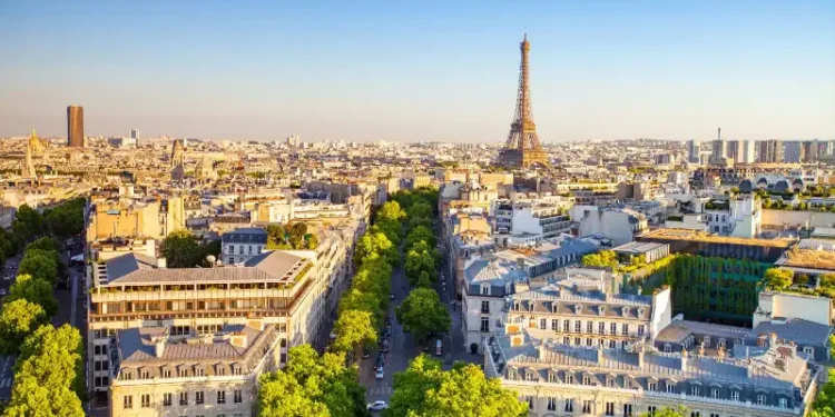 cityscape of paris by the sunset, France