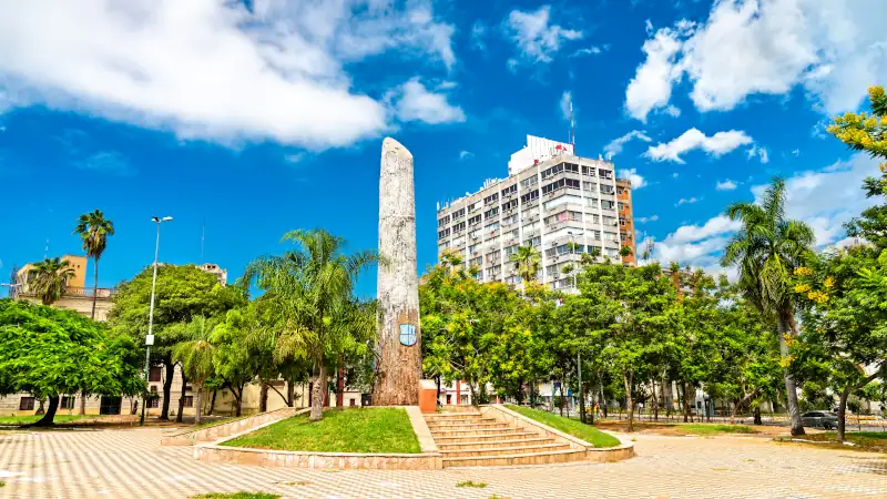Madre de Ciudades Monument on the Plaza de Armas in Asuncion, Paraguay
