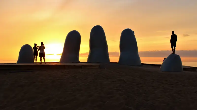 Sunrise at Playa Brava beach in Punta del Este, Uruguay
