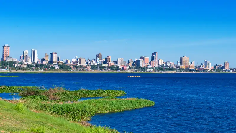 View of the city from the side of the Paraguay river