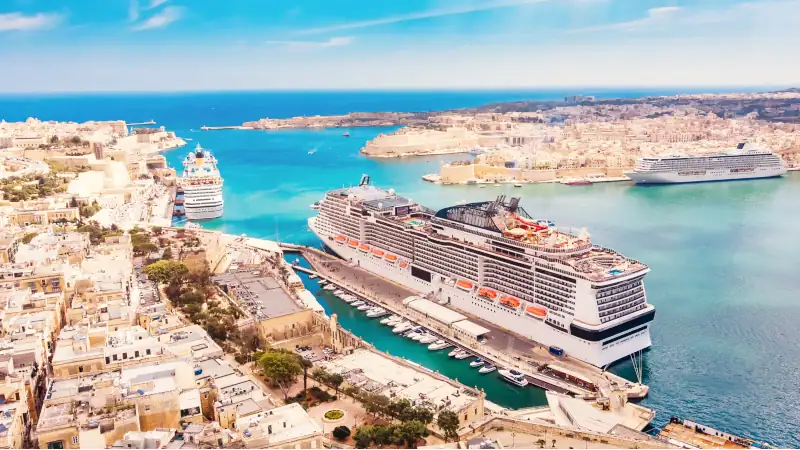 Cruise ship liner port of Valletta, Malta
