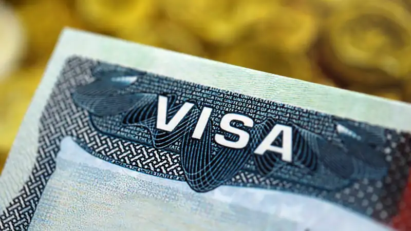 Visa header on sticker in page of biometrical passport