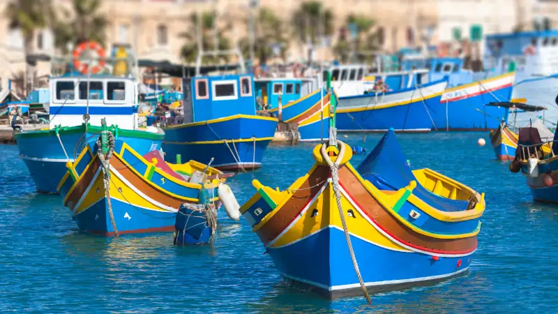 Colored fishing boats, Malta