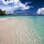 A white sand crystal clear water beach in Indonesia