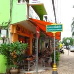 A cafe on a street corner in Vientiane Laos