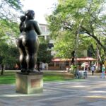 A bronze statue by the artist Botero in Medellin, Colombia.