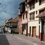 Colonial architecture in the Candalaria area of Bogota, Colombia.