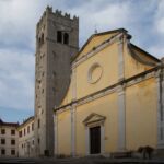 The Motovun church and bell tower