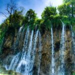 A waterfall at Plitvice Jezera lakes, Croatia