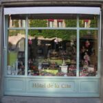 A village shopfront in France displays Easter decorations.