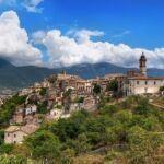 Traditional Italian houses on the hillside.