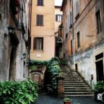 A steep alleyway in Rome, Italy