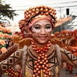 Local girl dressed in costume for the Sinalog festival in Cebu, Philippines.