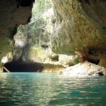 Clear blue water of the Cave Branch River