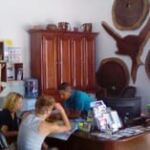 People in an office in San Ignacio, Belize