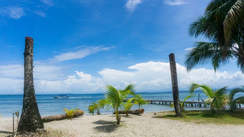 A beachside view of Bocas del Toro's crystal blue waters. panama bocas del toro