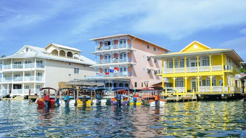 colorful houses in bocas del toro