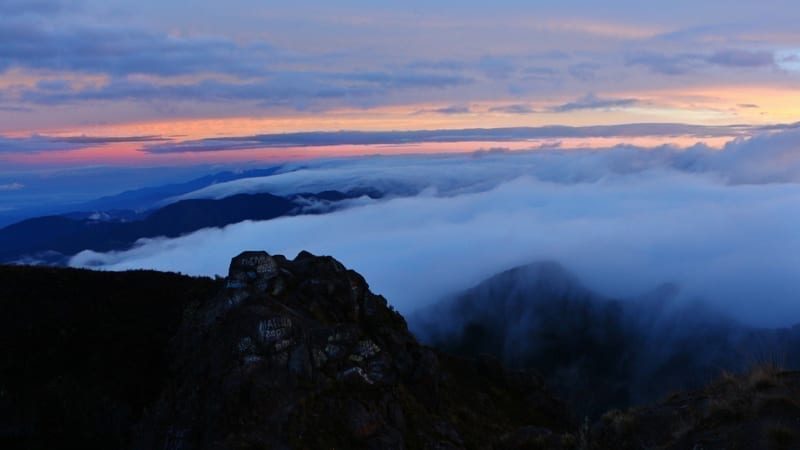 Sunrise with a view at Volcán Barú in Panama near Boquete